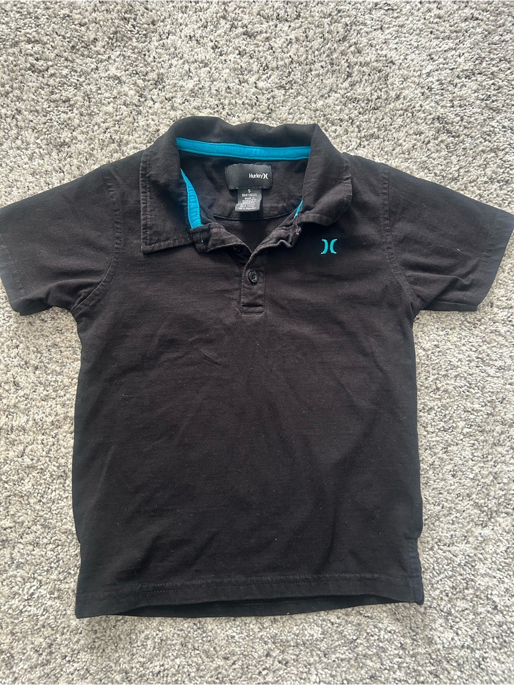 Boys, Hurley, Size 5 Black Polo Short Sleeve Shirt